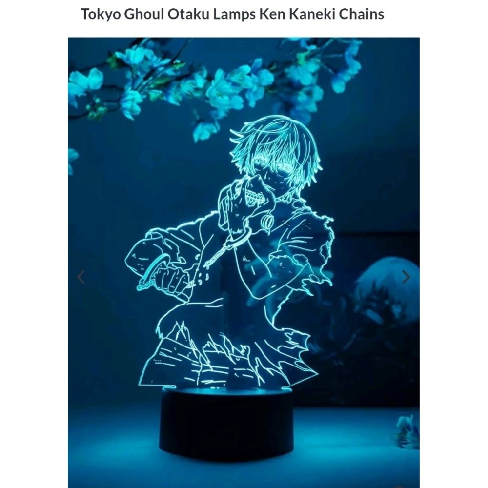 Tokyo Ghoul Ken KanekiChains 3D LED Illusion Night Light Lamp Otaku NO Charger